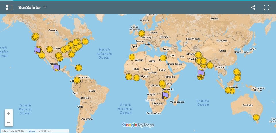 SanSaluters across the world. Source: The SunSaluter